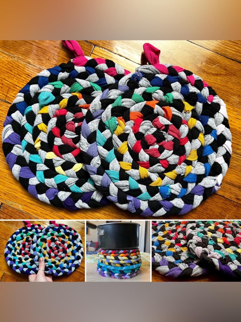Braided Trivet Potholder Set of 2